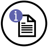 Icon of a sheet of paper to represent information notices
