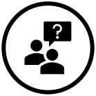 Icon of someone giving a presentation to an audience